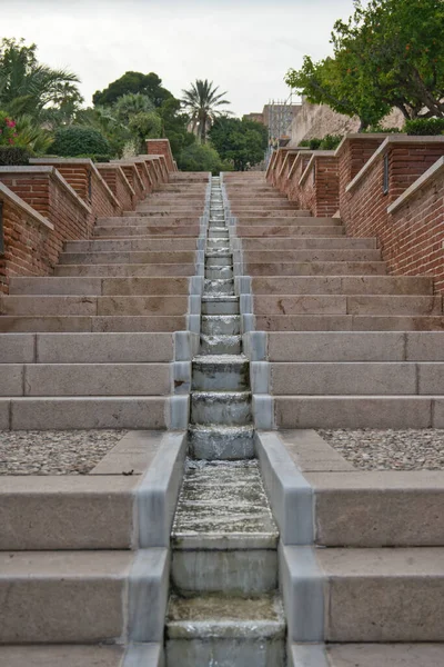 Мбаппе Одной Каменных Мраморных Лестниц Алькасаба Альмерия Андалусия Испания — стоковое фото