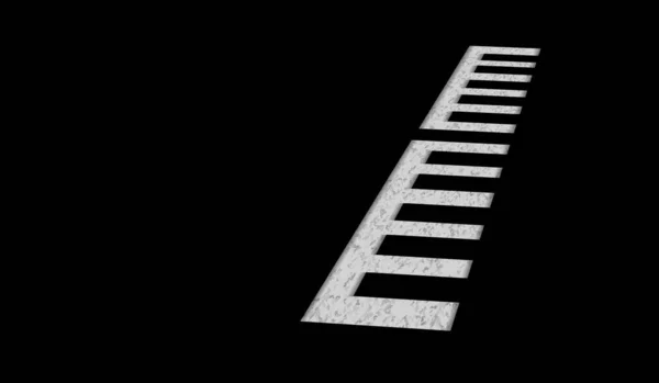 Siyah Arkaplanda Izole Edilmiş Piyano Tuşlarının Yaratıcı Görüntüsü — Stok fotoğraf
