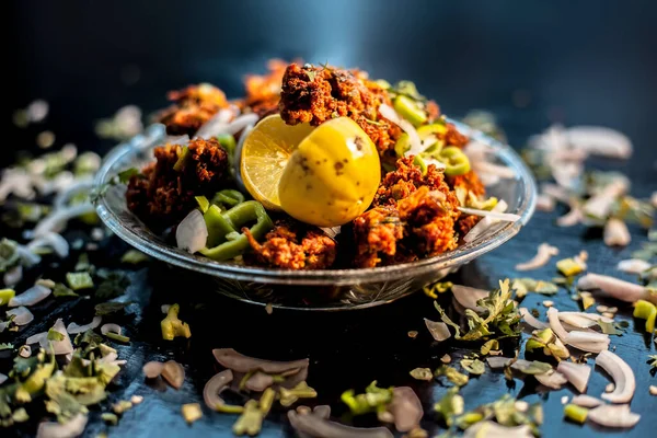 Indický Styl Masové Kuličky Nebo Kabab Nebo Kebab Skleněném Talíři — Stock fotografie