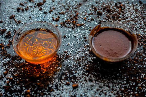 Face mask for bright skin and unclog pores on the black surface 