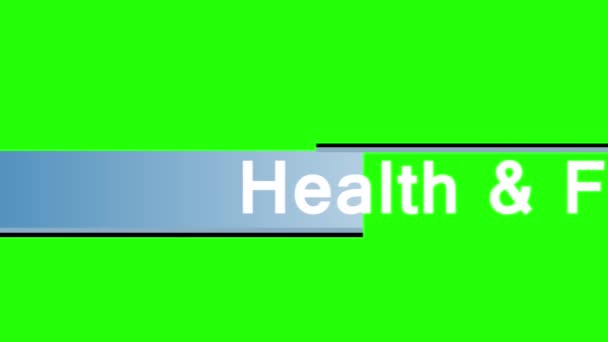 Simple Clean Health Fitness Lower Third Green Screen — Stock Video