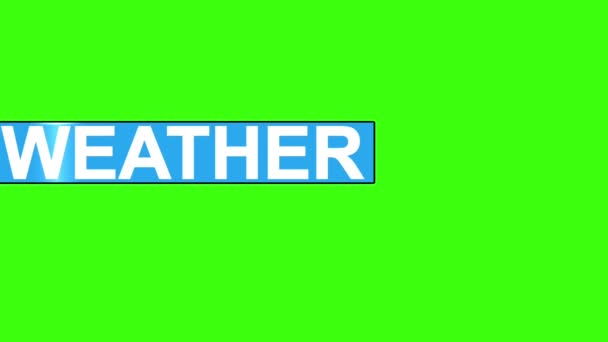 暴雨天气预报动画在绿色屏风中 透明的背景 — 图库视频影像