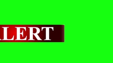 Basit ve temiz uyarı metni canlandırması Yüksek çözünürlüklü üçüncü yeşil ekran.