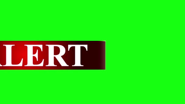 Animation simple et nette du texte d'alerte troisième écran vert inférieur en haute résolution.