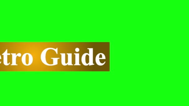 Metro Guide Niższy Trzeci Kolorze Żółtym Zielonym Ekranie — Wideo stockowe