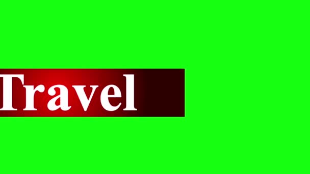 Travel Lower Third Red Color Green Screen Background — 图库视频影像