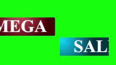 Mega satışı, yüksek çözünürlüklü yeşil ve mor renkli yeşil ekranda düşük üçüncüyü canlandırdı.