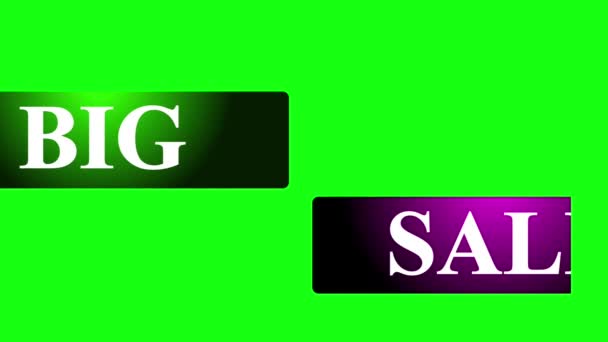 Big Sale Animated Lower Third Green Violet Color High Resolution — 图库视频影像