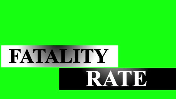 Animasi Bersih Fatality Rate Lebih Rendah Ketiga Dalam Teks Logam — Stok Video