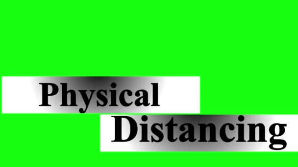Yüksek Çözünürlüklü Yeşil Ekranda Metalik Metin Efekti Ile Fiziksel Uzaklık — Stok video