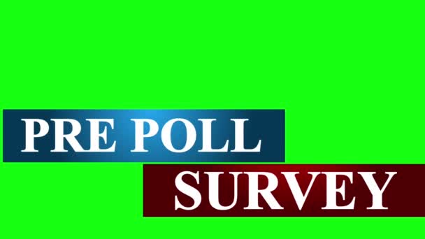 Pre Poll Survey Animated Lower Third Blue Red Colors High — Stock Video