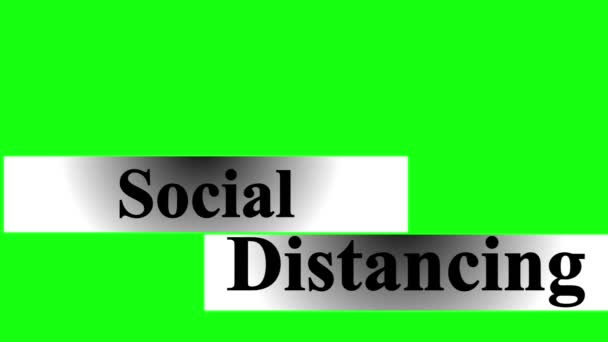 Social Distanciamiento Tercio Inferior Con Efecto Texto Metálico Pantalla Verde — Vídeo de stock