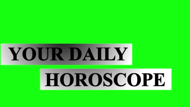 Trendy Stylish Animated Lower Third Your Daily Horoscope Written Green — Stok Video