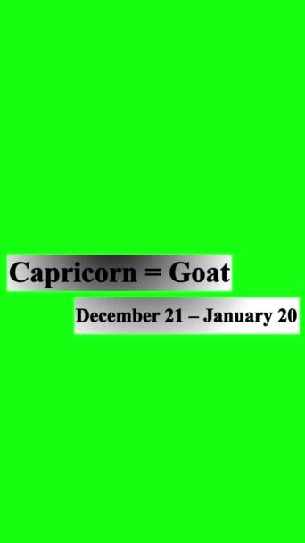 Simple Clean Animated Capricorn Sign Horoscope Lower Third Metallic Text — Stock Video