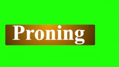 Basit ve temiz alt üçüncüsü üzerinde yüksek yeşil ekranla yazılan Proning veya Eğik