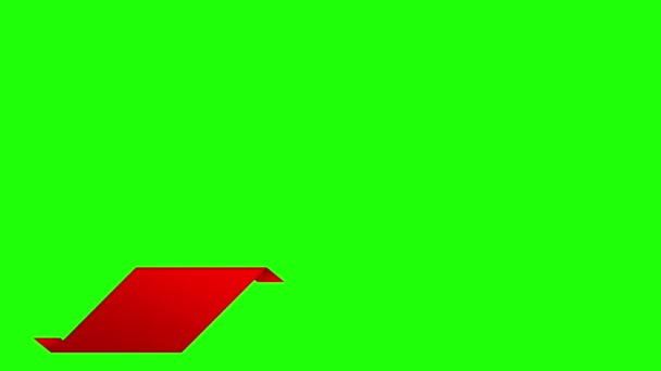 Stylowy Animowany Dolny Trzeci Kolorze Czerwono Białym Wysokim Zielonym Ekranie — Wideo stockowe