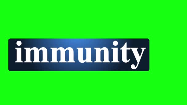 Tercero Inferior Animado Con Inmunidad Escrita Color Azul Pantalla Verde — Vídeos de Stock