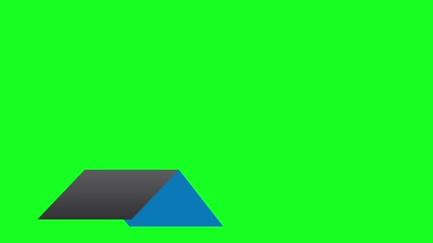 Stylish Lower Third Matte Black Royal Blue Color Green Screen — Stock Video