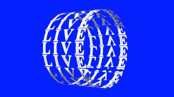 Sphere Live Logo Rotating Blue Screen Transparent Background High Resolution — ストック動画