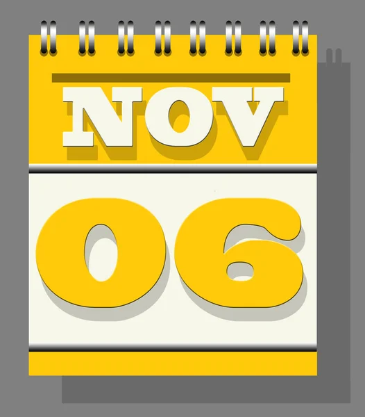 Calendario Diario Una Hoja Espina Dorsal Amarilla Con Página Abierta — Foto de Stock