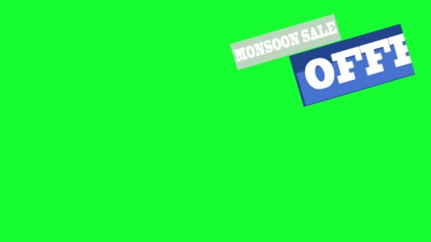 Monsoon Sale Animated Lower Third Transparent Background Green Screen High — 비디오