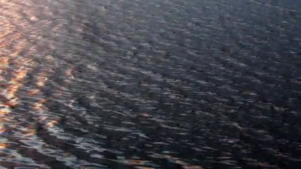 Simple Coup Régulier Eau Dans Lac Avec Lumière Soleil — Video