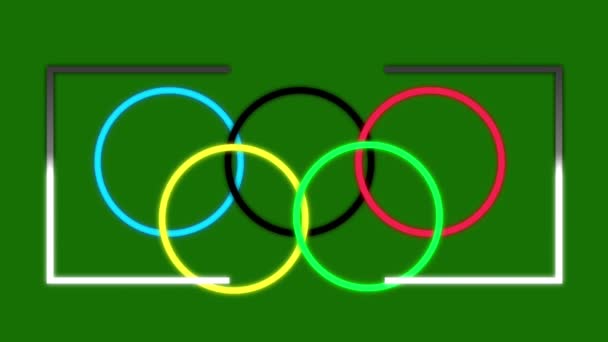 Junagadh Gujarat Indien Juli 2021 Enkla Olympiska Ringar Animerade Nedre — Stockvideo