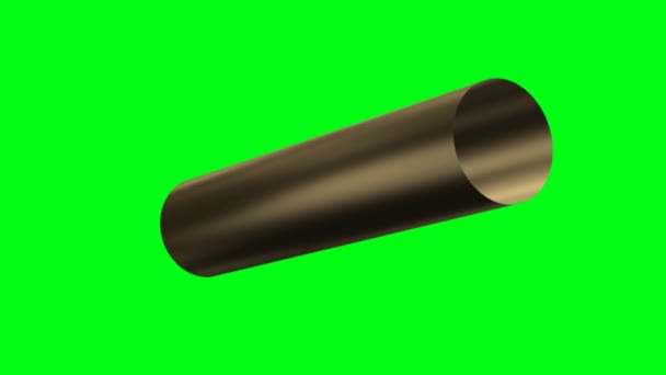 Realistic Animated Bullet Shell High Resolution Green Screen — Stock Video