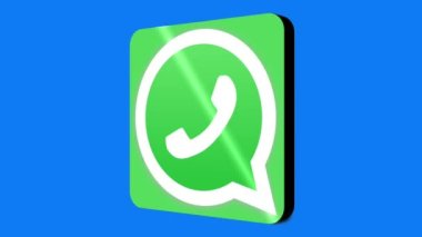 Yeşil Ekran UHD çözünürlüğünde dönen döngü canlandırmalı WhatsApp logosu.