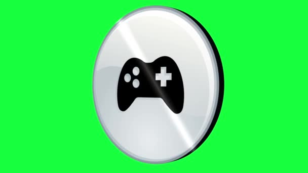 Gamepad Logo Animation Green Screen Transparenter Hintergrund Hochwertiges Filmmaterial Einfach — Stockvideo