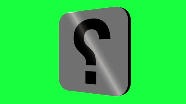 Signo Interrogación Animado Simple Pantalla Verde — Vídeo de stock