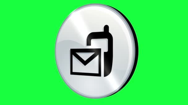 Κίνηση Μηνύματος Ανάλυση Green Screen Κινητό Τηλέφωνο Γραμματοκιβώτιο Δίπλα Του — Αρχείο Βίντεο
