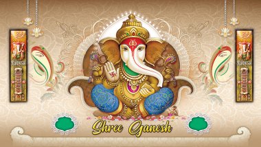 Yüksek çözünürlüklü Hint Tanrıları Lord Ganesha Dijital Boyama Takvimi