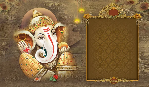 Indiska Guden Ganesha Indiska Lord Ganesh Indiska Mytologiska Bilden Ganesha — Stockfoto