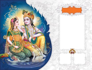 Hint Tanrısı Radhakrishna, Hintli Lord Krishna, Radhakrishna Takvim Planının Hint Mitolojik Görüntüsü.