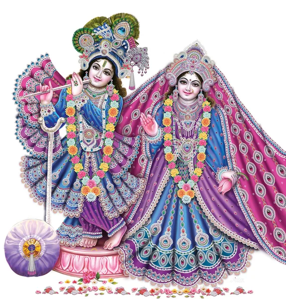 Radhakrishna Indiai Isten Krishna Indiai Radhakrishna Indiai Mitológiai Képe — Stock Fotó