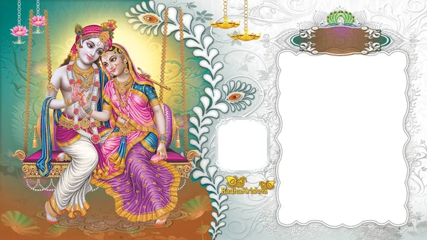 Indischer Gott Radhakrishna Indischer Lord Krishna Indisches Mythologisches Bild Von — Stockfoto