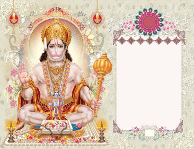 Lord Hanuman 'ın baskı endüstrisi için yaratıcı sanat evinden yüksek çözünürlüklü hisse senedi fotoğrafçılığı..