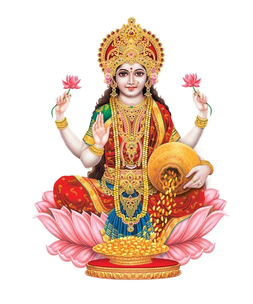 Hindu Cosmos Maha Laxshmi Rikedomens Gudinna — Stockfoto