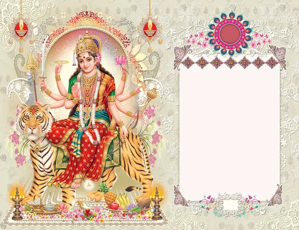 Hindu Festival Ambe Maa Gudinna Dugra Högupplöst Foto — Stockfoto