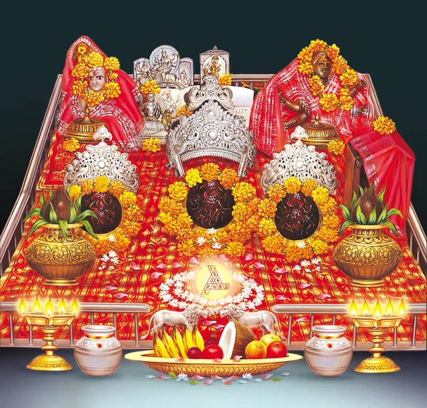Hindu Festival Ambe Maa Göttin Dugra Hochauflösendes Foto — Stockfoto