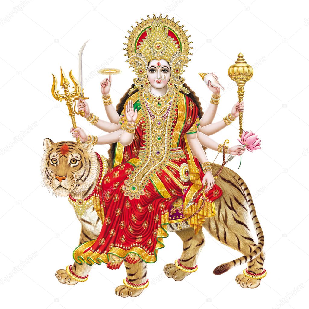 Hindu Festival Ambe Maa, Goddess Dugra High Resolution photo
