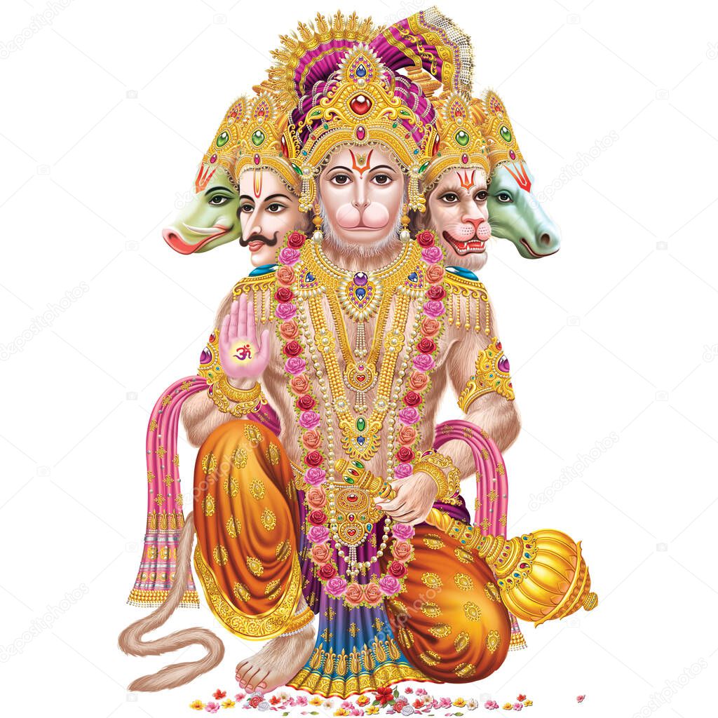 High-resolution stock photography of Lord Hanuman from a house of creative art for printing industry.
