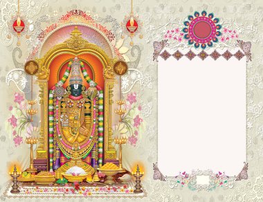 Lord Tirupati Table Calendar layout. clipart