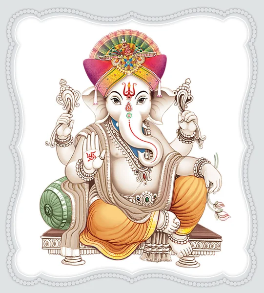 Blader Door Hoge Resolutie Stockbeelden Van Indiase Lord Ganesha Vind — Stockfoto