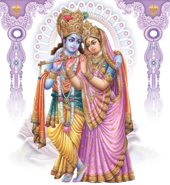 Tanrı Radhakrishna, Hintli Lord Krishna, Hint mitolojik Radhakrishna