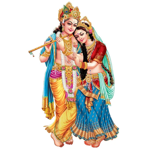 하나님 Radhakrishna Lord Krishna 인도의 신화적 이미지 Radhakrishna — 스톡 사진