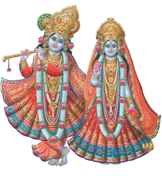 Gott Radhakrishna Indischer Lord Krishna Indisches Mythisches Bild Von Radhakrishna — Stockfoto