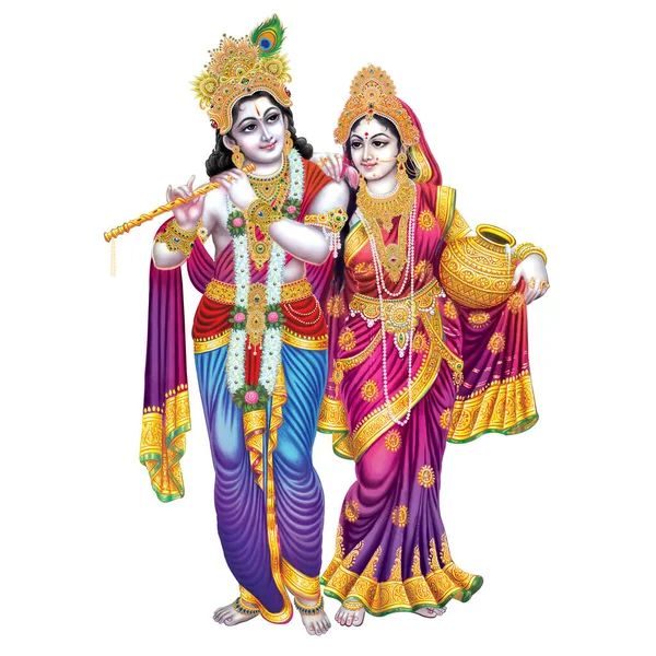 Dio Radhakrishna Signore Indiano Krishna Immagine Mitologica Indiana Radhakrishna — Foto Stock