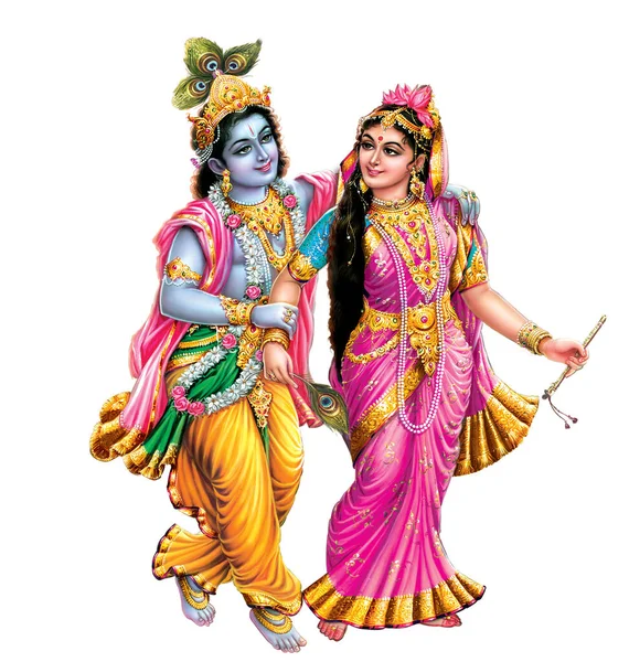 Dieu Radhakrishna Seigneur Indien Krishna Image Mythologique Indienne Radhakrishna — Photo